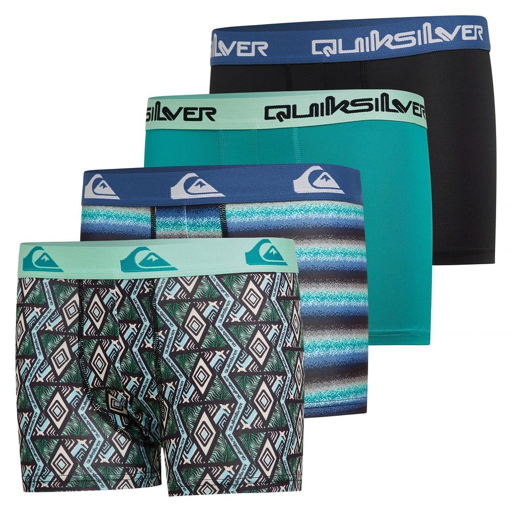 NEW Quiksilver Boys Underwear 4 Pack Boxer Briefs for Boys 6-18 Durable Stretch